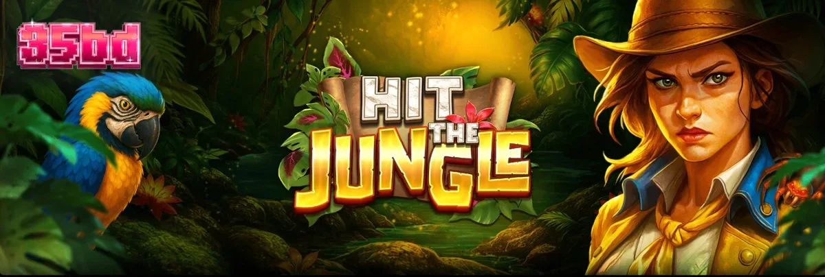 Hit the Jungle slot game interface showing jungle theme and symbols